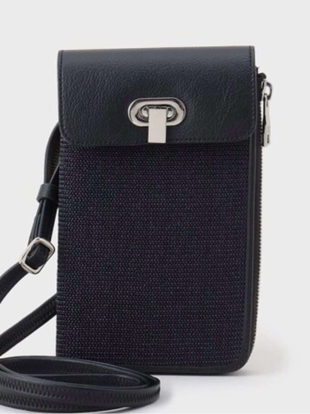 Takeo Kikuchi Black Crossbody Phone Pouch